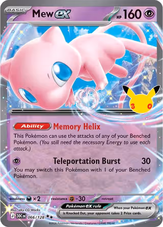 Mew ex 66/128 Pokemon card