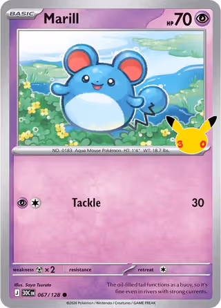 Marill 67/128 Pokemon card