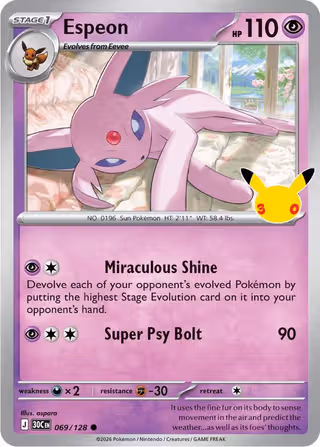 Espeon 69/128 Pokemon card