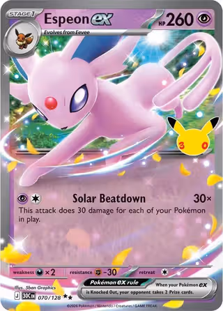 Espeon ex 70/128 Pokemon card