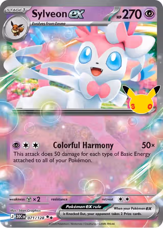 Sylveon ex 71/128 Pokemon card