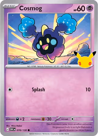 Cosmog 78/128 Pokemon card