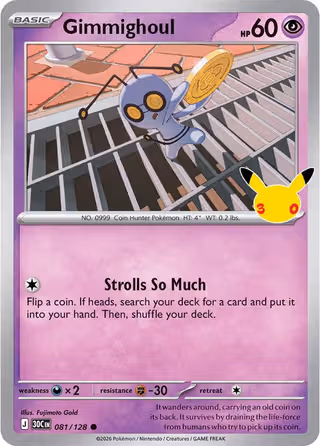 Gimmighoul 81/128 Pokemon card