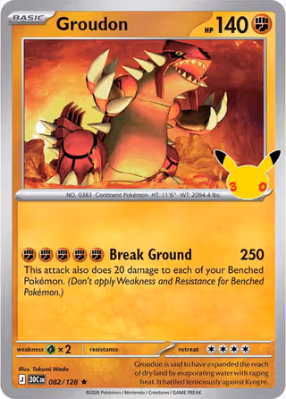 Groudon 82/128 Pokemon card