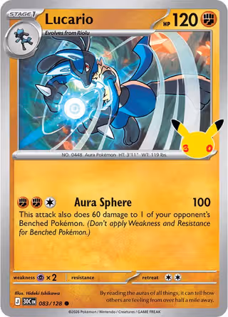 Lucario 83/128 Pokemon card