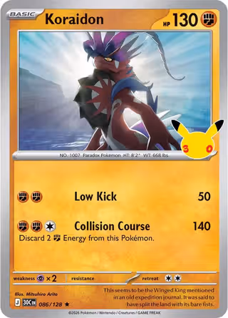 Koraidon 86/128 Pokemon card