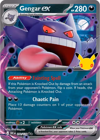 Gengar ex 90/128 Pokemon card