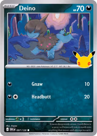 Deino 97/128 Pokemon card