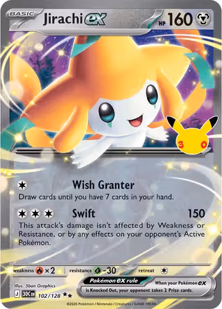 Jirachi ex 102/128 Pokemon card