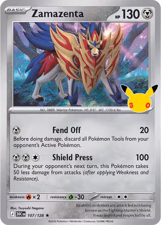 Zamazenta 107/128 Pokemon card