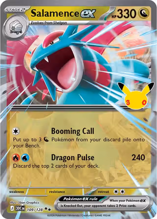 Salamence ex 109/128 Pokemon card