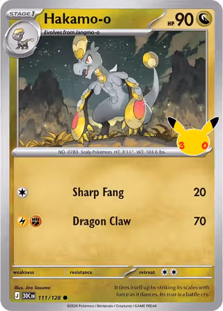 Hakamo-o 111/128 Pokemon card
