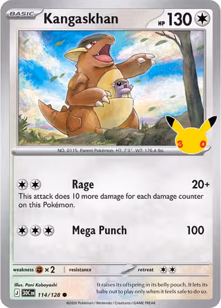 Kangaskhan 114/128 Pokemon card