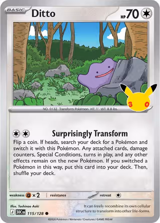 Ditto 115/128 Pokemon card