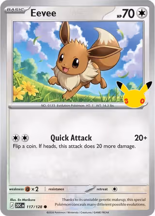 Eevee 117/128 Pokemon card
