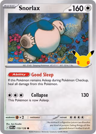 Snorlax 119/128 Pokemon card