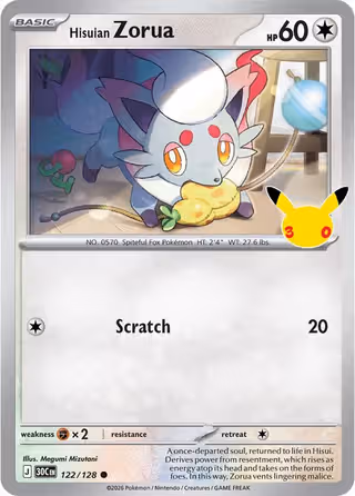 Hisuian Zorua 122/128 Pokemon card
