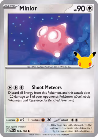 Minior 124/128 Pokemon card