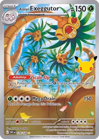 Alolan Exeggutor 129/128 Pokemon card