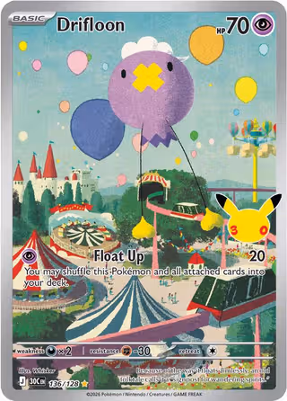 Drifloon 136/128 Pokemon card