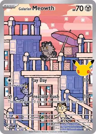 Galarian Meowth 141/128 Pokemon card