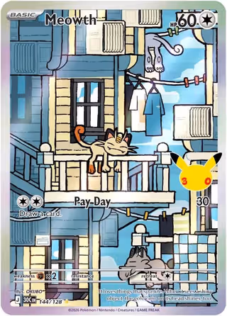 Meowth 144/128 Pokemon card