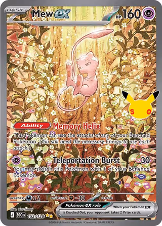Mew ex 152/128 Pokemon card