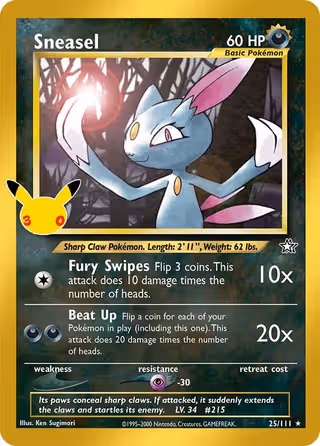 Sneasel 007 Pokemon card