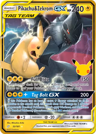 Pikachu & Zekrom GX 008 Pokemon card