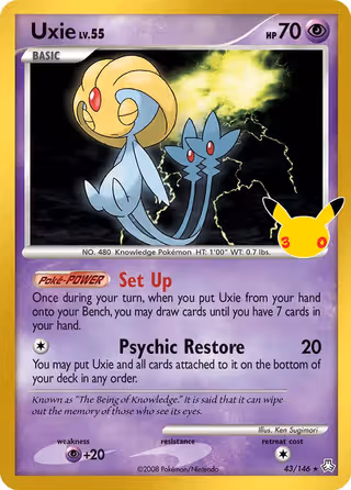 Uxie 010 Pokemon card
