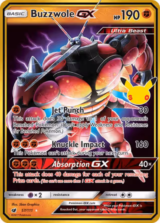 Buzzwole GX 013 Pokemon card
