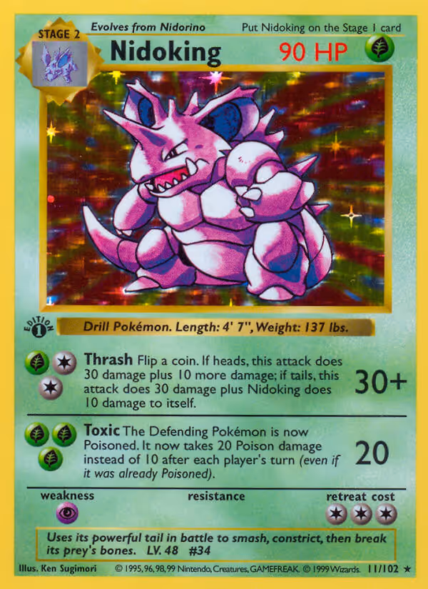 Nidoking 11/102 Pokemon card