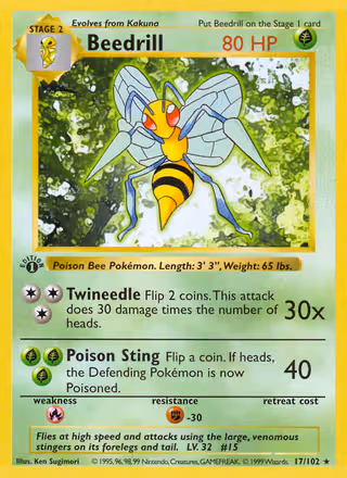 Beedrill 17/102 Pokemon card