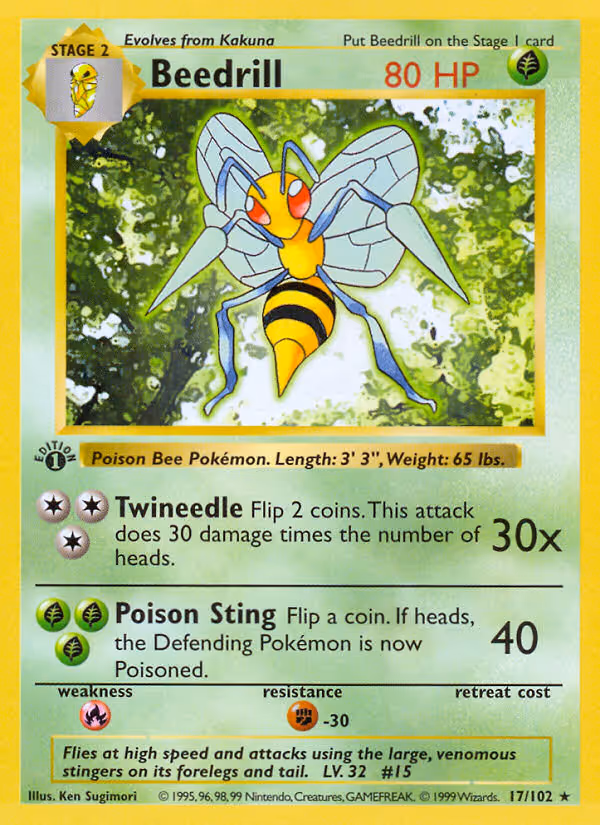 Beedrill 17/102 Pokemon card