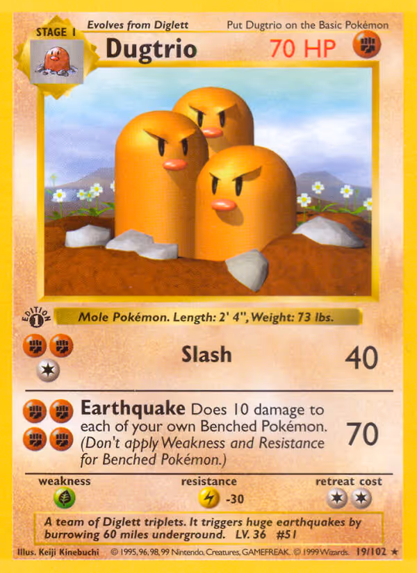 Dugtrio 19/102 Pokemon card