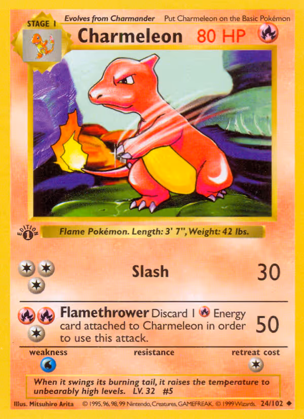 Charmeleon 24/102 Pokemon card