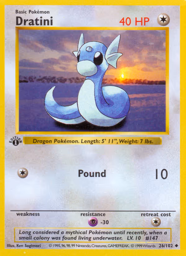 Dratini 26/102 Pokemon card