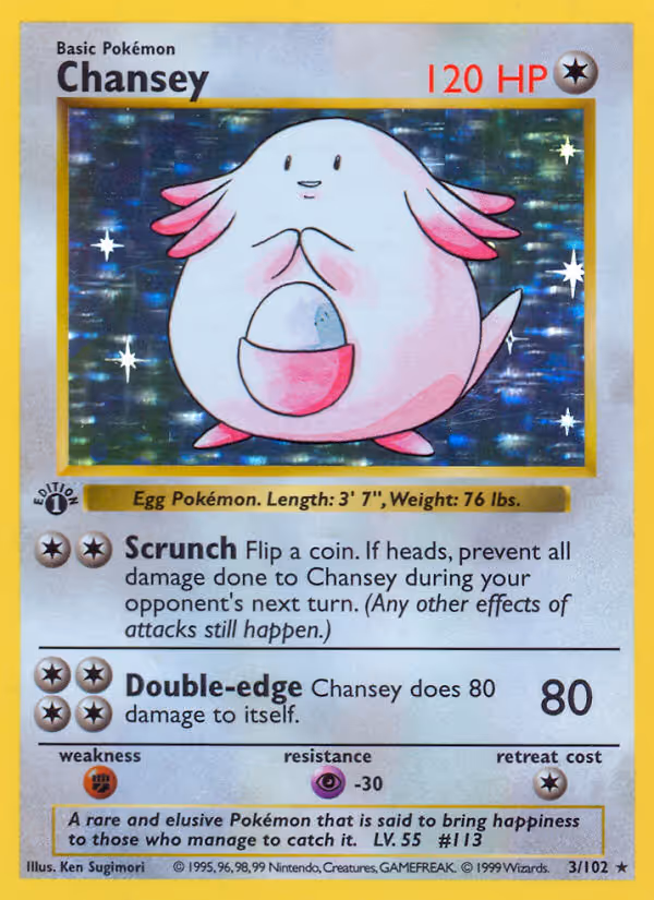 Chansey 3/102 Pokemon card