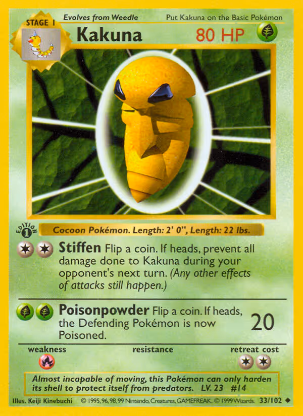 Kakuna 33/102 Pokemon card