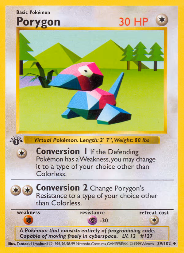 Porygon 39/102 Pokemon card