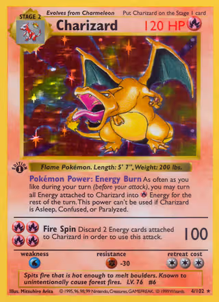 Charizard 4/102 Pokemon card