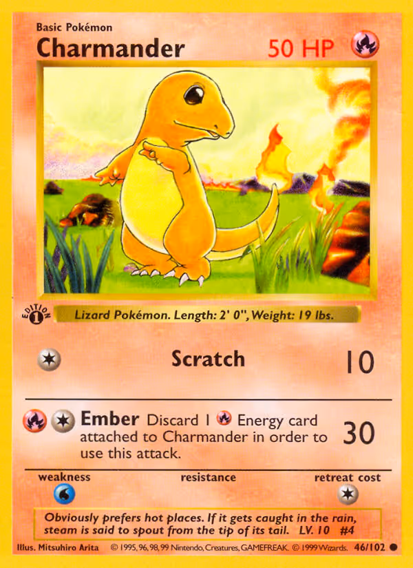 Charmander 46/102 Pokemon card