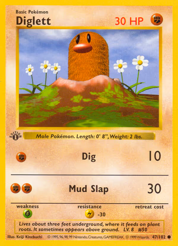 Diglett 47/102 Pokemon card