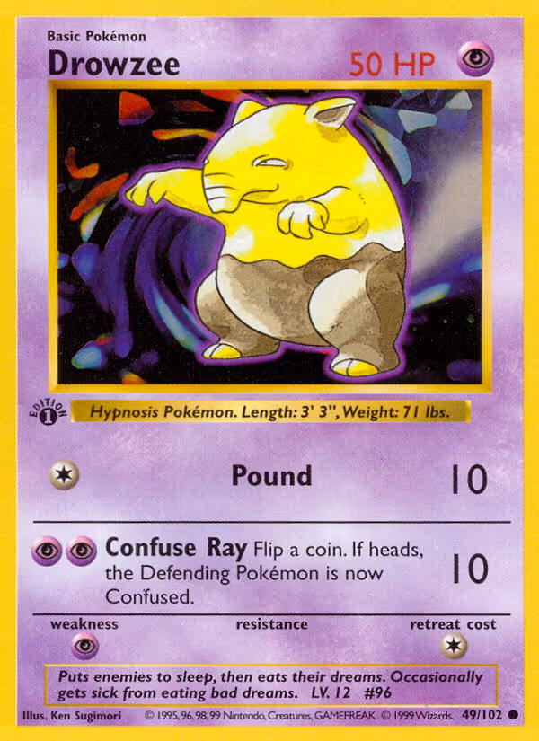 Drowzee 49/102 Pokemon card