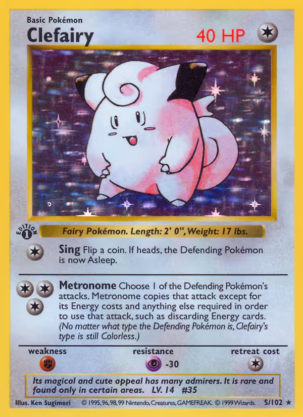 Clefairy 5/102 Pokemon card