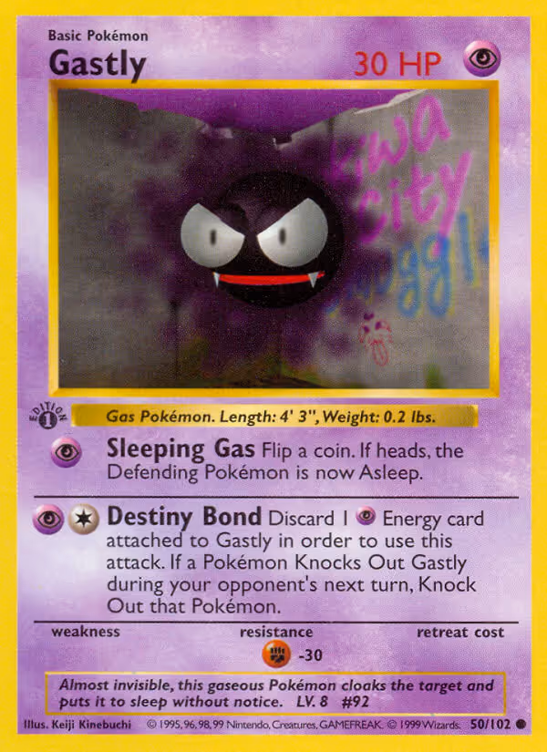 Gastly 50/102 Pokemon card