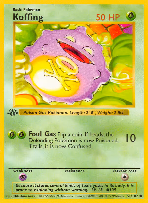 Koffing 51/102 Pokemon card