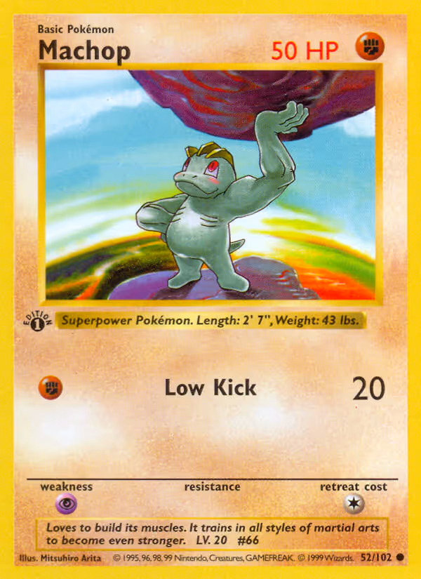 Machop 52/102 Pokemon card