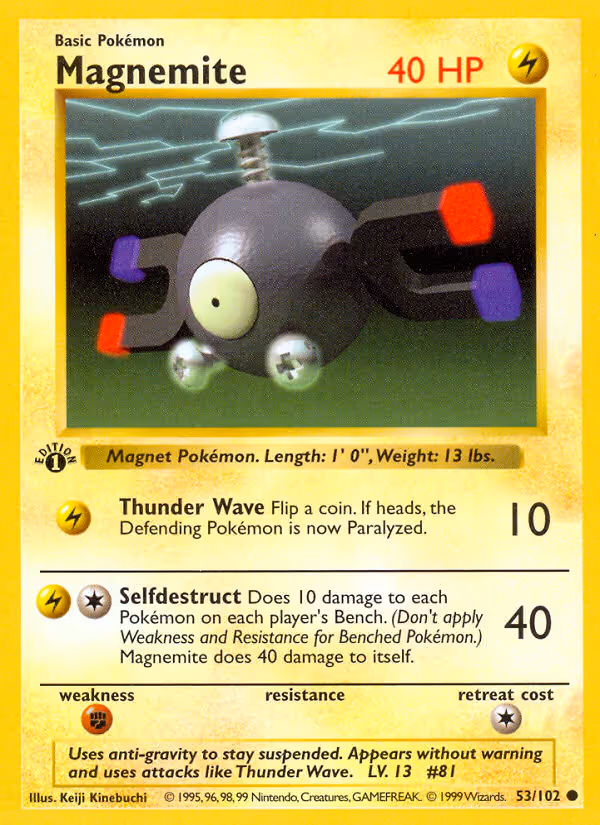 Magnemite 53/102 Pokemon card