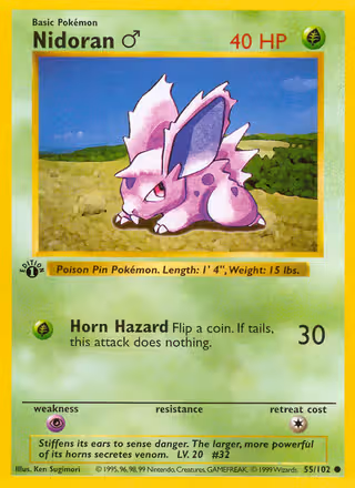 Nidoran♂ 55/102 Pokemon card